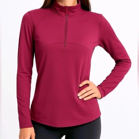 Spyder Tops - Spyder Active Womens Half-Zip Performance Pullover In Burgundy Medium